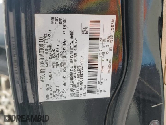2007 Ford Explorer Sport Trac Limited with VIN 1FMEU33877UA10097, listed as a Copart auction lot 61821085 with 295,799 mi miles and Clean title. Bid and sale history available at DreamBid. Image 13.