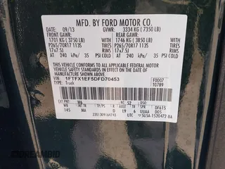 2013 Ford F-150 XL с VIN 1FTFX1EF5DFD70453, выставлен на аукционе IAAI как лот 42081881 с пробегом Не указан миль и . История ставок и продаж доступна на DreamBid. Изображение 9.