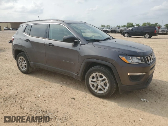 2019 Jeep Compass Sport with VIN 3C4NJCAB9KT614670, listed as a Copart auction lot 53198685 with 60,539 mi miles and Clean title. Bid and sale history available at DreamBid. Image 4.
