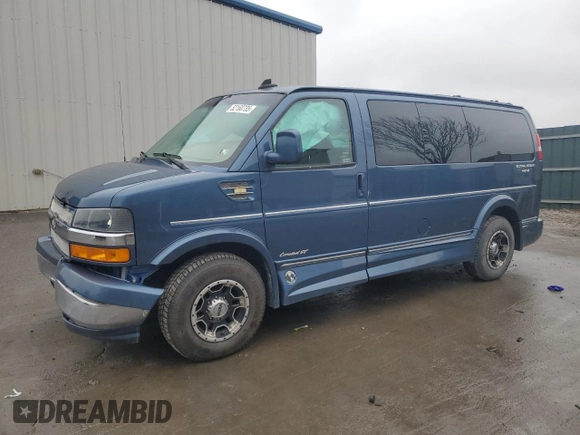 2018 Chevrolet Express Cargo Van with VIN 1GCWGAFG5J1167028, listed as a Copart auction lot 52160735 with 98,945 mi miles and Salvage Title. Bid and sale history available at carsss.com. Image 1.