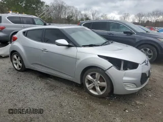 2012 Hyundai Veloster w/Red Int with VIN KMHTC6AD2CU021143, listed as a Copart auction lot 44055345 with Not provided miles and Clean title. Bid and sale history available at DreamBid. Image 4.