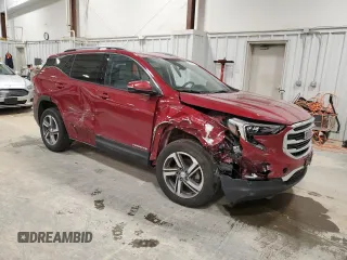 2020 GMC Terrain SLT with VIN 3GKALVEV3LL252060, listed as a Copart auction lot 53077015 with 75,126 mi miles and Salvage Title. Bid and sale history available at carsss.com. Image 4.