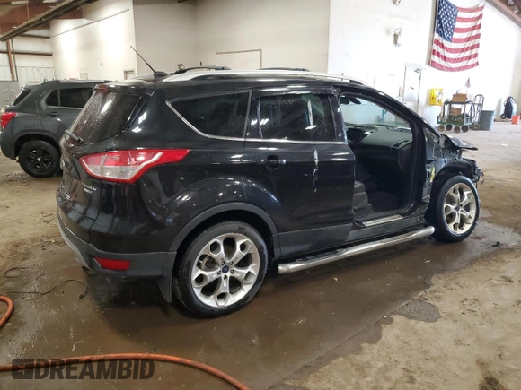 2013 Ford Escape Titanium with VIN 1FMCU9J95DUD63326, listed as a Copart auction lot 54675385 with 76,339 mi miles and Salvage title. Bid and sale history available at DreamBid. Image 3.