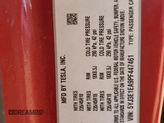 2023 Tesla Model 3 с VIN 5YJ3E1EA9PF447461, выставлен на аукционе Copart как лот 52589635 с пробегом 36 478 миль миль и Списание • Salvage title. История ставок и продаж доступна на DreamBid. Изображение 14.