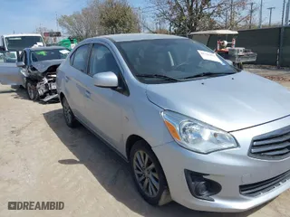 2019 Mitsubishi Mirage G4 ES with VIN ML32F3FJ0KHF17740, listed as a IAAI auction lot 41741459 with 102,181 mi miles. Bid and sale history available at carsss.com. Image 1.