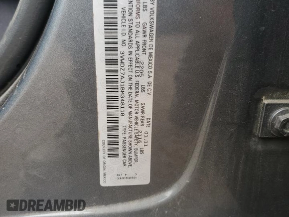 2011 Volkswagen Jetta SE z VIN 3VWDZ7AJ1BM348118, wystawiony jako Copart lot #45446685 z przebiegiem 121 414 mil mil oraz Szkoda całkowita • Salvage title. Historia ofert i sprzedaży dostępna na DreamBid. Obrazek 14.
