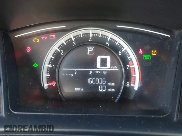 2017 Honda Civic Sedan LX with VIN 2HGFC2F57HH568416, listed as a IAAI auction lot 41812251 with 160,936 mi miles. Bid and sale history available at carsss.com. Image 7.