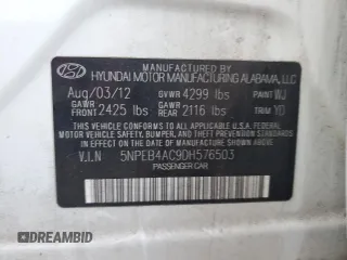 2013 Hyundai Sonata GLS with VIN 5NPEB4AC9DH576503, listed as a Copart auction lot 81426674 with 210,936 mi miles and Clean Title. Bid and sale history available at carsss.com. Image 12.