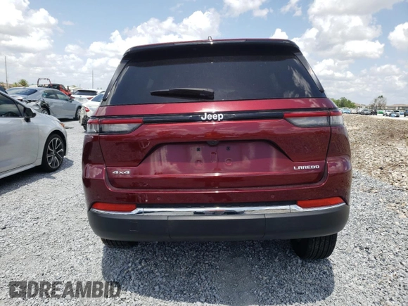 2024 Jeep Grand Cherokee Laredo X with VIN 1C4RJHAG5RC194583, listed as a Copart auction lot 52618915 with 19,283 mi miles and Salvage Title. Bid and sale history available at carsss.com. Image 6.