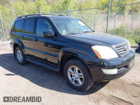 2004 Lexus GX 470 with VIN JTJBT20X440048953, listed as a IAAI auction lot 42242448 with 212,984 mi miles and . Bid and sale history available at DreamBid. Image 1.