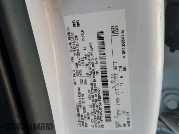 2017 Ford F-250 Lariat z VIN 1FT7W2BT5HEE85024, wystawiony jako Copart lot #53636085 z przebiegiem 137 391 mil mil oraz Szkoda całkowita • Salvage title. Historia ofert i sprzedaży dostępna na DreamBid. Obrazek 12.