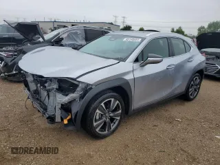 2025 Lexus UX with VIN JTHUCJDH3S2001129, listed as a Copart auction lot 65140554 with 875 mi miles and Salvage Title. Bid and sale history available at carsss.com. Image 1.