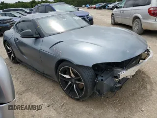 2021 Toyota GR Supra 3.0 with VIN WZ1DB0C01MW038946, listed as a Copart auction lot 63169054 with 46,321 mi miles and Salvage Title. Bid and sale history available at carsss.com. Image 4.