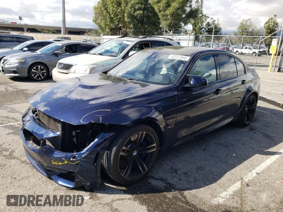 2016 BMW M3 with VIN WBS8M9C57G5D30360, listed as a Copart auction lot 43237344 with 81,879 mi miles. Bid and sale history available at carsss.com. Image 1.