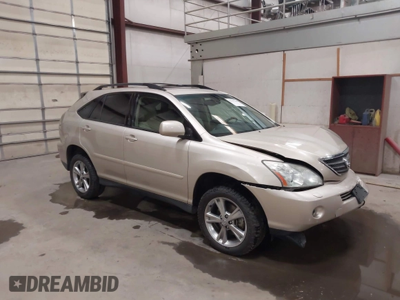 2006 Lexus RX 400h with VIN JTJHW31U362007345, listed as a IAAI auction lot 42157369 with 141,243 mi miles and . Bid and sale history available at DreamBid. Image 1.