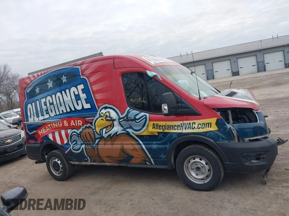 2021 Ford Transit Cargo with VIN 1FTBR1C82MKA29547, listed as a IAAI auction lot 41690266 with 90,380 mi miles and . Bid and sale history available at DreamBid. Image 14.
