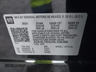 2024 GMC Terrain SLE z VIN 3GKALTEG1RL336389, wystawiony jako IAAI lot #42303629 z przebiegiem 18 588 mil mil oraz . Historia ofert i sprzedaży dostępna na DreamBid. Obrazek 9.