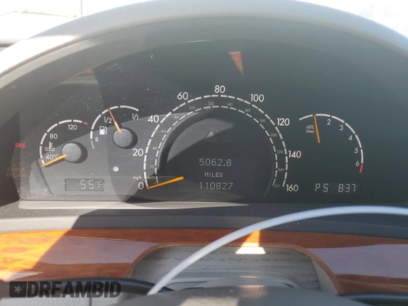 2001 Mercedes-Benz S-Class with VIN WDBNG70J51A201731, listed as a Copart auction lot 48208655 with 110,827 mi miles and Salvage Title. Bid and sale history available at carsss.com. Image 9.