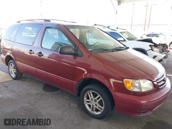 2002 Toyota Sienna LE with VIN 4T3ZF13C02U473719, listed as a IAAI auction lot 42272685 with 301,288 mi miles and . Bid and sale history available at DreamBid. Image 1.