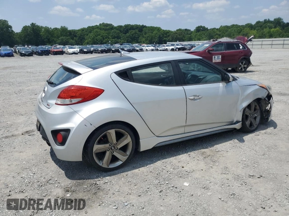 2014 Hyundai Veloster Turbo with VIN KMHTC6AE4EU182833, listed as a Copart auction lot 58911035 with 162,752 mi miles and Salvage title. Bid and sale history available at DreamBid. Image 3.