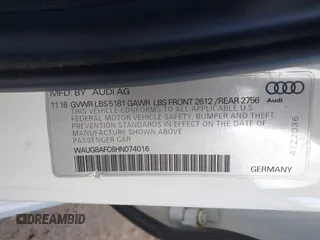 2017 Audi A6 Premium Plus with VIN WAUG8AFC6HN074016, listed as a IAAI auction lot 40417161 with 126,388 mi miles. Bid and sale history available at carsss.com. Image 9.