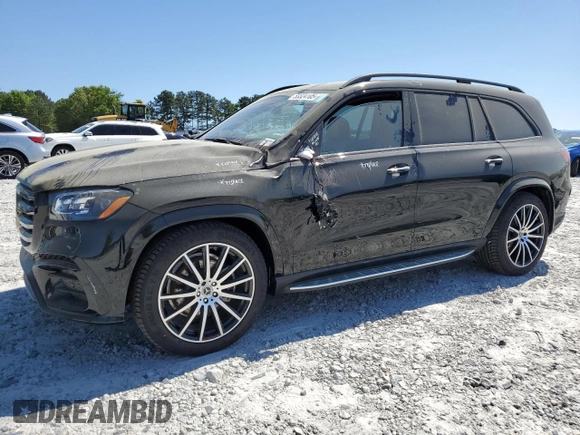2025 Mercedes-Benz GLS 450 z VIN 4JGFF5KE7SB300992, wystawiony jako Copart lot #53324105 z przebiegiem 13 mil mil oraz Szkoda całkowita • Salvage title. Historia ofert i sprzedaży dostępna na DreamBid. Obrazek 1.