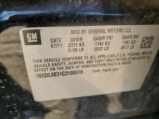 2012 Cadillac CTS Performance with VIN 1G6DL5E31C0100978, listed as a Copart auction lot 48902265 with 187,572 mi miles and Clean title. Bid and sale history available at DreamBid. Image 14.