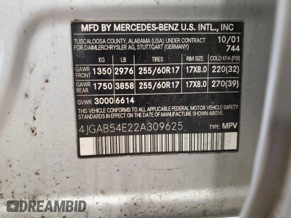 2002 Mercedes-Benz M 320/430/500 z VIN 4JGAB54E22A309625, wystawiony jako Copart lot #51300405 z przebiegiem 90 227 mil mil oraz Szkoda całkowita • Salvage title. Historia ofert i sprzedaży dostępna na DreamBid. Obrazek 12.