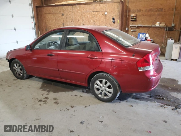 2009 Kia Spectra EX with VIN KNAFE222495664515, listed as a Copart auction lot 77566074 with 151,615 mi miles and Clean Title. Bid and sale history available at carsss.com. Image 2.
