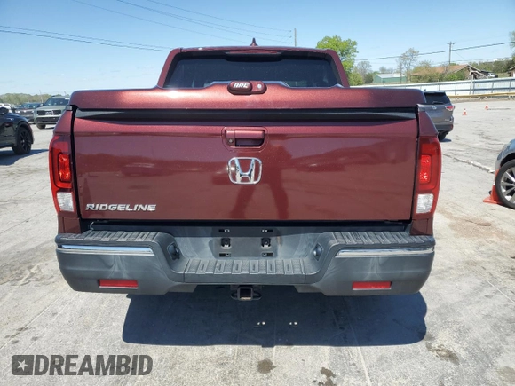 2017 Honda Ridgeline RTL-T with VIN 5FPYK2F6XHB004078, listed as a Copart auction lot 53120405 with 109,313 mi miles and Salvage title. Bid and sale history available at DreamBid. Image 6.