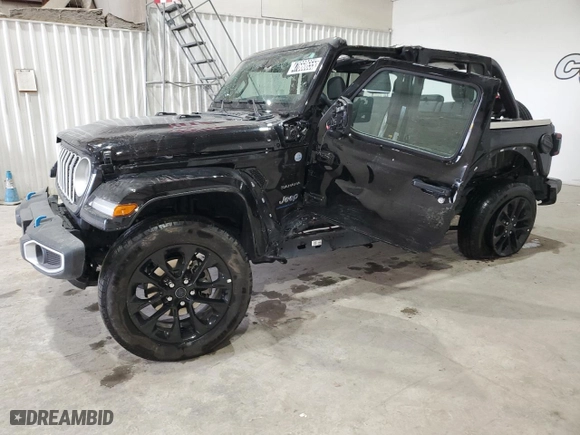 2024 Jeep Wrangler 4xe Sahara with VIN 1C4RJXP60RW257385, listed as a Copart auction lot 47660655 with 20,899 mi miles and Salvage Title. Bid and sale history available at carsss.com. Image 1.