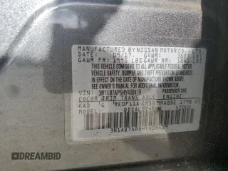 2017 Nissan Sentra SV with VIN 3N1AB7AP5HY408419, listed as a Copart auction lot 51889175 with 85,495 mi miles and Salvage Title. Bid and sale history available at DreamBid. Image 14.