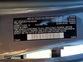 2022 Polestar 2 z VIN LPSED3KA7NL080364, wystawiony jako Copart lot #50638125 z przebiegiem Nie podano mil oraz Szkody całkowita. Historia ofert i sprzedaży dostępna na DreamBid. Obrazek 14.