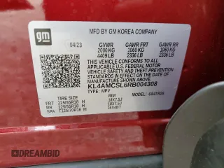 2024 Buick Encore GX Preferred с VIN KL4AMCSL6RB004308, выставлен на аукционе Copart как лот 55789975 с пробегом 6 361 миль миль и Списание • Salvage title. История ставок и продаж доступна на DreamBid. Изображение 12.