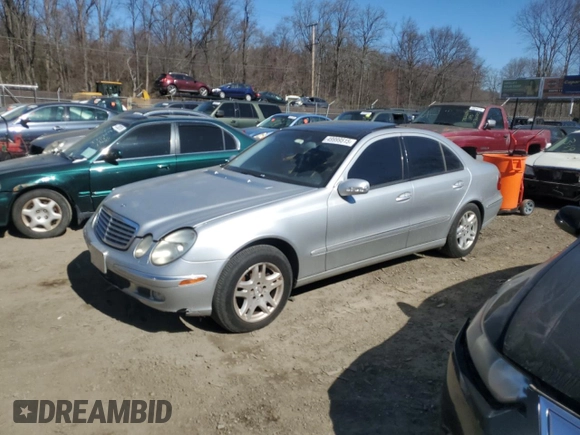 2003 Mercedes-Benz E-Class 3.2L with VIN WDBUF65J43A156933, listed as a Copart auction lot 49999515 with 185,102 mi miles and Salvage Title. Bid and sale history available at carsss.com. Image 1.