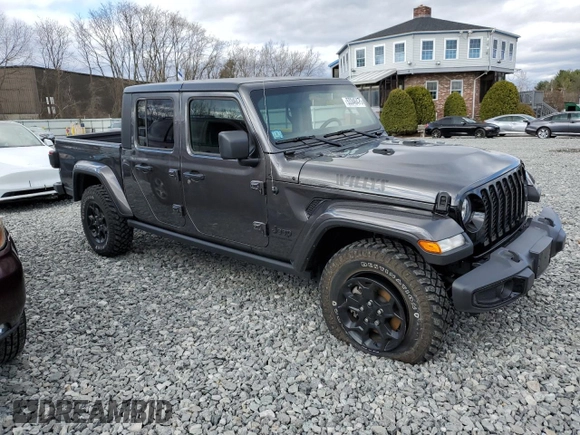 2023 Jeep Gladiator Sport S with VIN 1C6HJTAG9PL572388, listed as a Copart auction lot 53346475 with 11,081 mi miles and Salvage title. Bid and sale history available at DreamBid. Image 4.