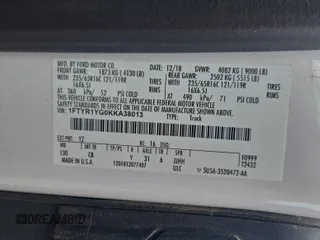 2019 Ford Transit with VIN 1FTYR1YG0KKA38013, listed as a IAAI auction lot 42832415 with 113,443 mi miles and . Bid and sale history available at DreamBid. Image 1.