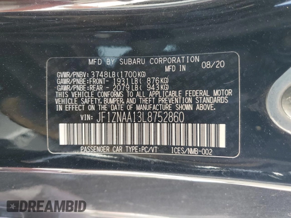 2020 Toyota 86 with VIN JF1ZNAA13L8752860, listed as a Copart auction lot 71526714 with 0 mi miles and Salvage Title. Bid and sale history available at carsss.com. Image 13.