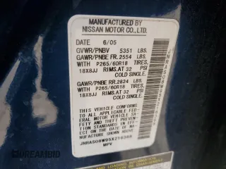 2005 Infiniti FX z VIN JNRAS08W95X216368, wystawiony jako Copart lot #54745065 z przebiegiem 232 897 mil mil oraz Szkoda całkowita • Salvage title. Historia ofert i sprzedaży dostępna na DreamBid. Obrazek 13.