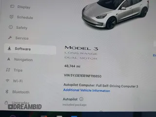 2022 Tesla Model 3 Long Range with VIN 5YJ3E1EB1NF116850, listed as a IAAI auction lot 42062677 with 48,744 mi miles and . Bid and sale history available at DreamBid. Image 14.