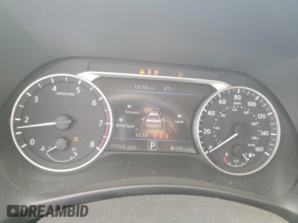 2024 Nissan Sentra SV with VIN 3N1AB8CV5RY332624, listed as a Copart auction lot 58671425 with 11,924 mi miles and Salvage title. Bid and sale history available at DreamBid. Image 9.