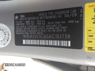 2010 BMW 5 Series 528i xDrive with VIN WBANV1C50AC157738, listed as a IAAI auction lot 41879863 with 170,826 mi miles and . Bid and sale history available at carsss.com. Image 9.