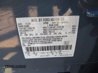 2025 Ford Explorer Active with VIN 1FMUK7DH3SGB03603, listed as a IAAI auction lot 41991711 with 2,071 mi miles and . Bid and sale history available at DreamBid. Image 9.