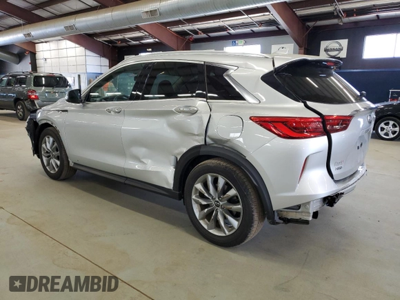 2019 Infiniti QX50 Luxe z VIN 3PCAJ5M3XKF128379, wystawiony jako Copart lot #55037095 z przebiegiem 83 906 mil mil oraz Szkoda całkowita • Salvage title. Historia ofert i sprzedaży dostępna na DreamBid. Obrazek 2.