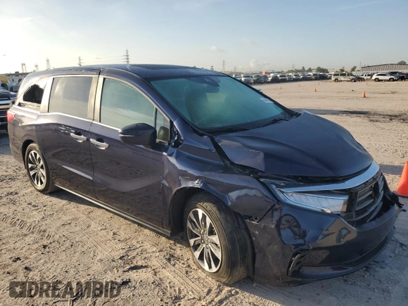 2024 Honda Odyssey EX-L with VIN 5FNRL6H63RB042753, listed as a Copart auction lot 65665724 with Not Provided miles and Salvage Title. Bid and sale history available at DreamBid. Image 4.
