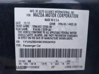 2012 Mazda 6 i Touring with VIN 1YVHZ8DH8C5M24163, listed as a IAAI auction lot 42139018 with 223,844 mi miles and . Bid and sale history available at DreamBid. Image 9.