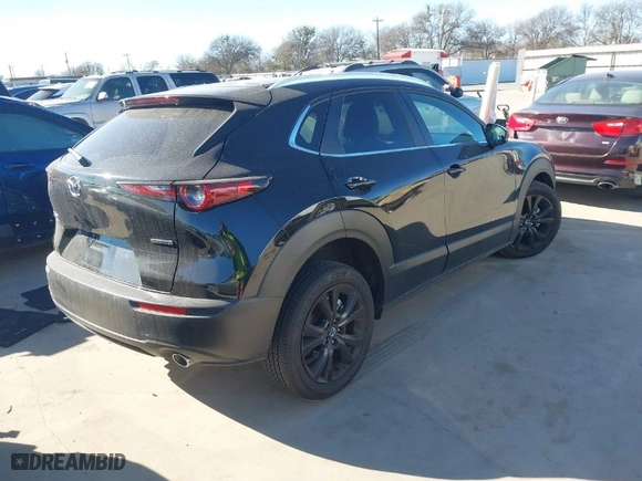 2025 Mazda CX-30 2.5 S Select Sport with VIN 3MVDMBBM0SM760087, listed as a IAAI auction lot 41263107 with 1,208 mi miles. Bid and sale history available at carsss.com. Image 4.