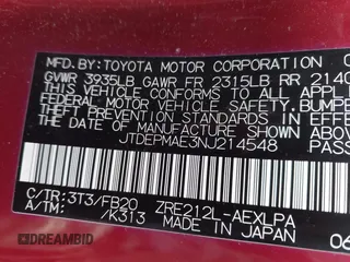 2022 Toyota Corolla LE with VIN JTDEPMAE3NJ214548, listed as a IAAI auction lot 41921491 with 29,878 mi miles and . Bid and sale history available at carsss.com. Image 9.