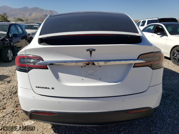 2018 Tesla Model X 75D with VIN 5YJXCAE43JF090044, listed as a Copart auction lot 72898193 with 47049 miles. Bid and sale history available at carsss.com. Image 6.