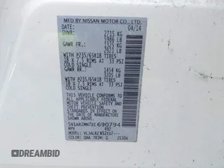 2014 Nissan Pathfinder S z VIN 5N1AR2MN7EC690794, wystawiony jako IAAI lot #42373987 z przebiegiem 147 592 mil mil oraz . Historia ofert i sprzedaży dostępna na DreamBid. Obrazek 9.